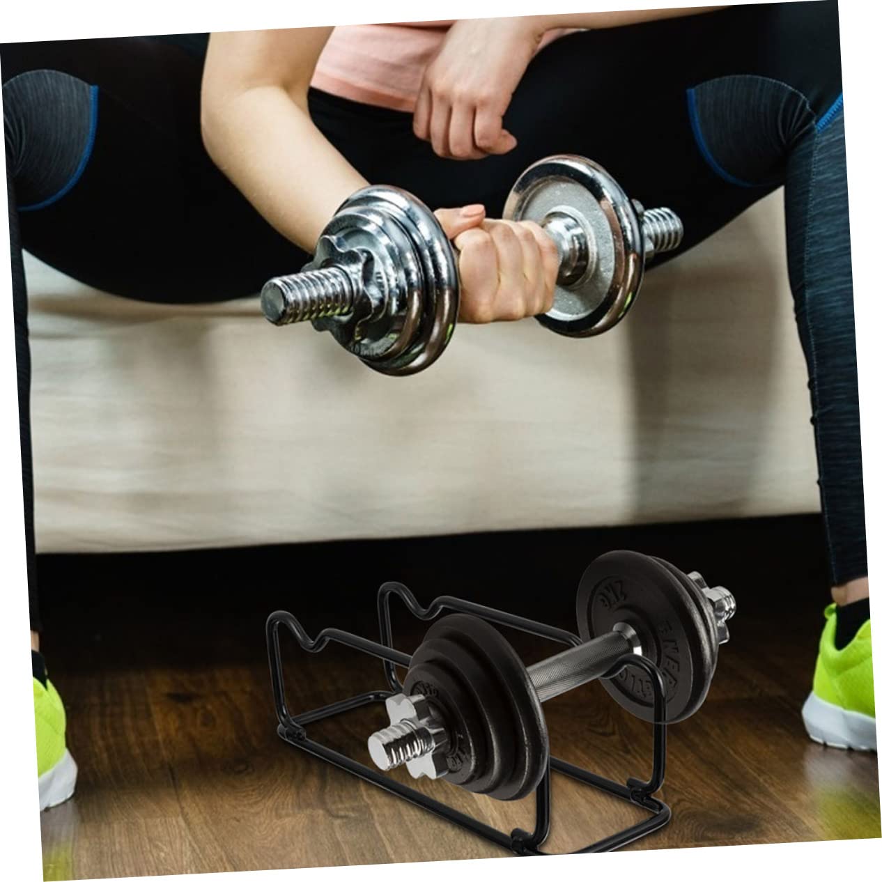 Stojak Na Hantle Żelazne 2-częściowy - Mocny Stojak Na Sprzęt Fitness Do Siłowni I Domu