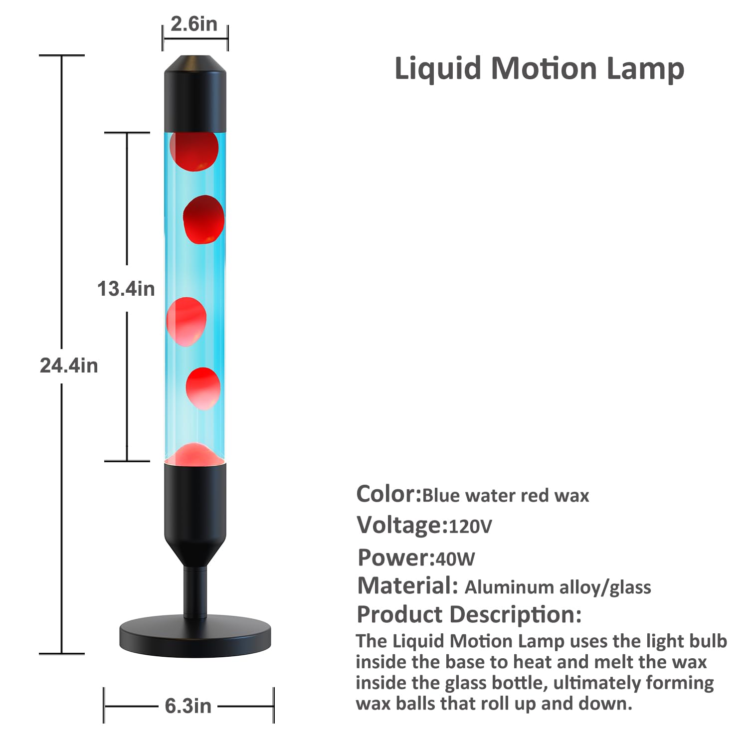 Kyzfy 24.4-Inch Relaxing Liquid Motion Lamps,Magma Lamps, Home