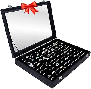 Amazon.com: Ring Organizer Box with Transparent Lid ~ Ring Holder ...