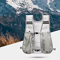 Mochila de colete de corrida, mochila leve de hidratação com bexiga de água ou frasco macio, pacotes de hidratação para ciclismo (cinza)