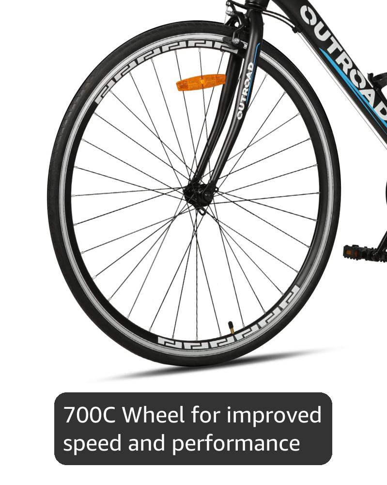 MarKnig 21 Speed Road Bike with Light Aluminum Alloy Frame, 700C Wheel Commuter Bicycle with Dual V Brakes, 26” Faster Racing Bike for Men and Women, Triathlon Bike for Adult （Blue）