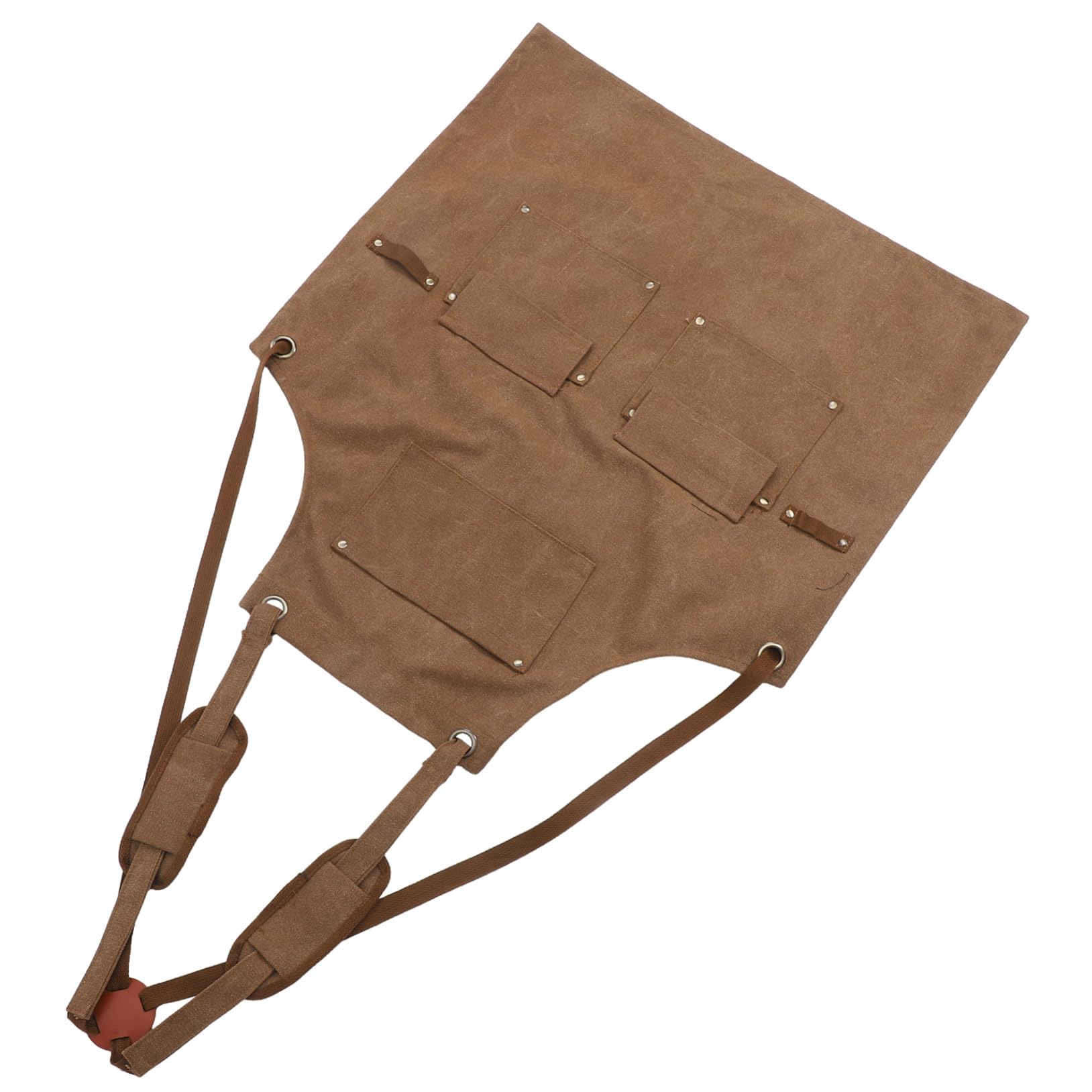 TOYANDONA Delantal De La Tienda Mono De Trabajo Peto Trabajo Delantal De Lona Con Bolsillos Para Mujer Light Brown