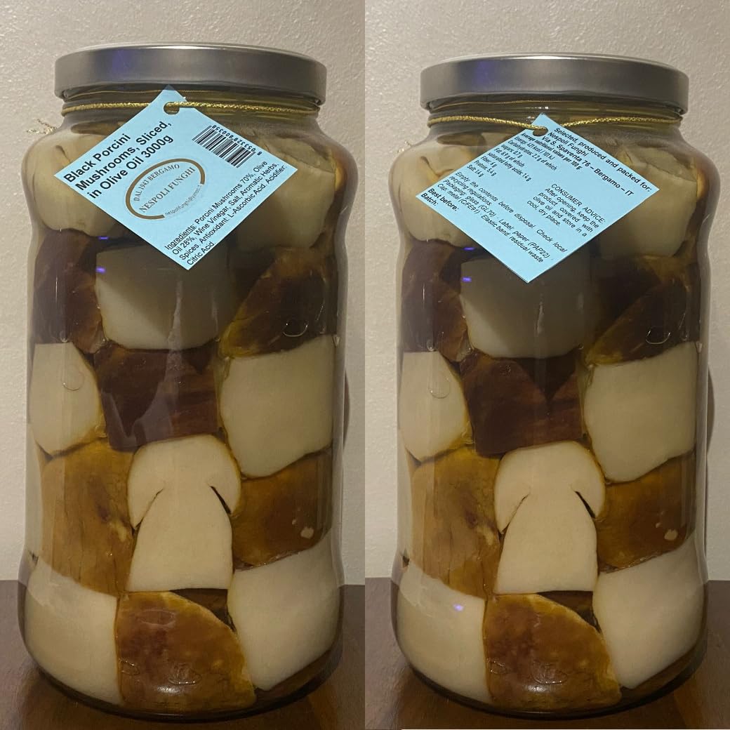 Steinpilze „Testa Nera“ geschnitten in Olivenöl – 3 kg – Gourmet Antipasti zum Teilen – Perfekt für Feste, Feiern & gesellige Runden