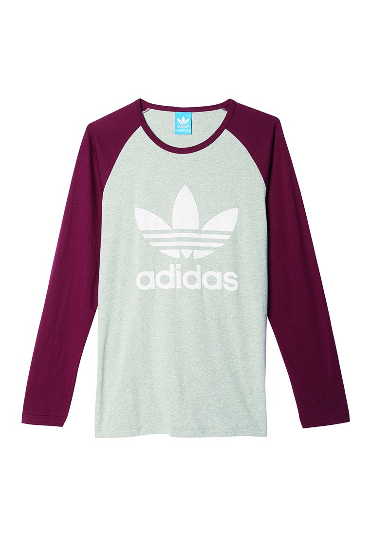 adidas Męskie Essenials Longsleeve, Medium Grey Heather/Maroon, XXL