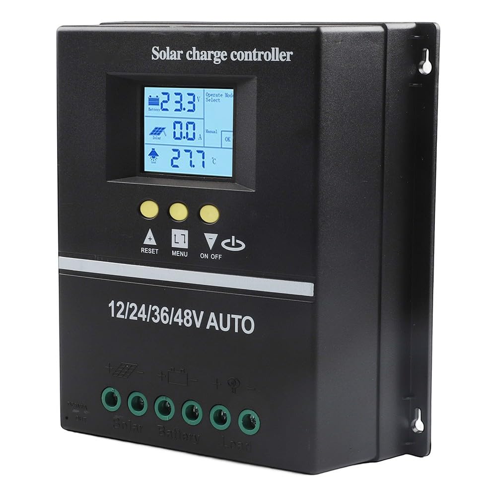 Contrôleur de charge solaire MPPT 150 A, 12 V, 24 V, 36 V, 48 V, écran LCD automatique avec deux ports USB et régulateur de batterie en aluminium, noir