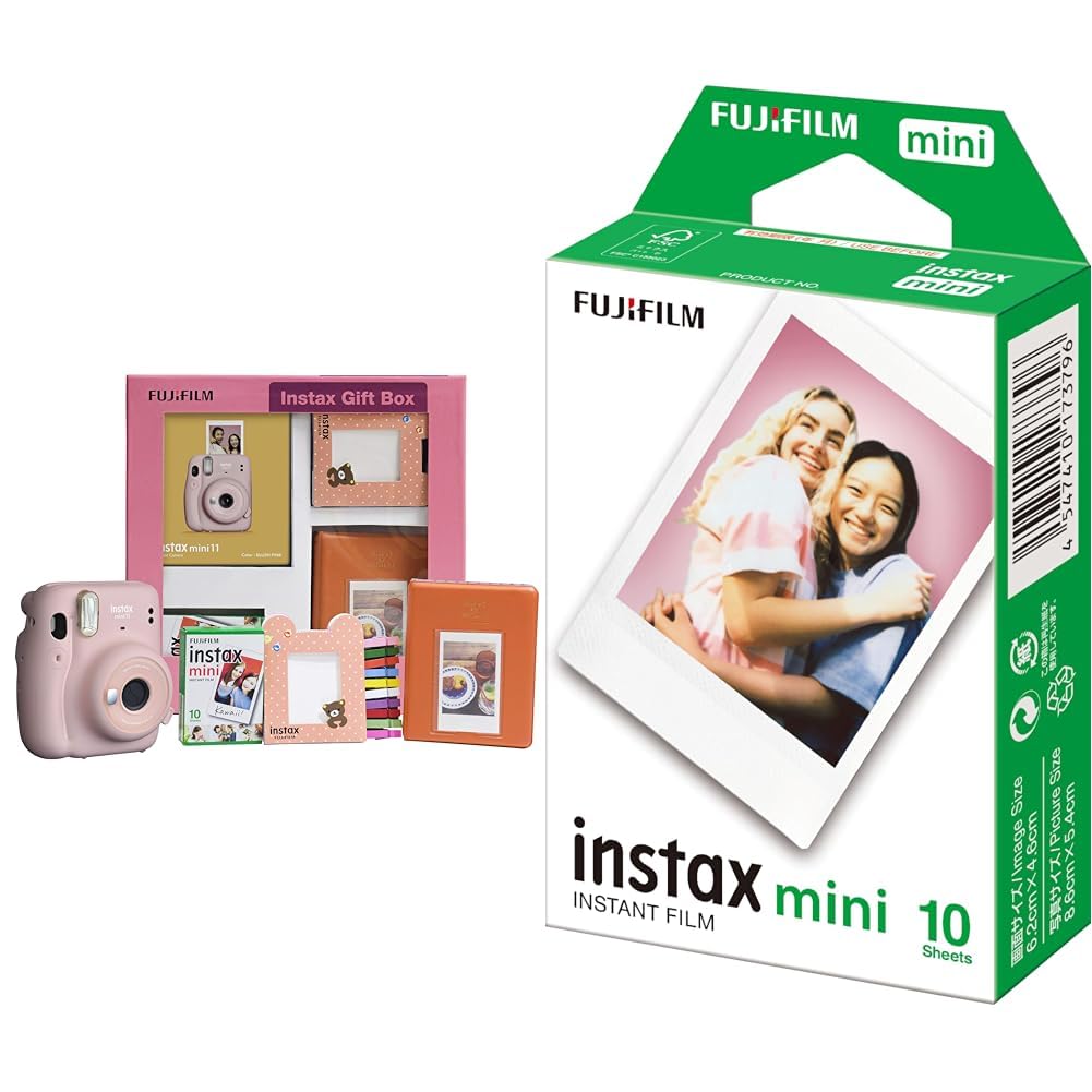 Fujifilm Instax Mini 11 Instant Camera (Blush Pink) Gift Box with 10 Shots