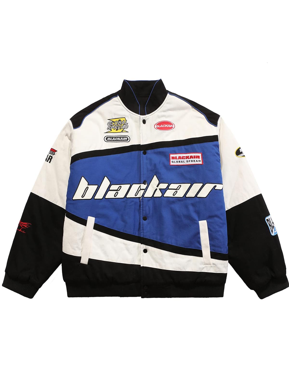 Aelfric Eden Blackair Men's Varsity Jackets Womens Bomber Jackets Vintage Motorcycle Racer Jacket