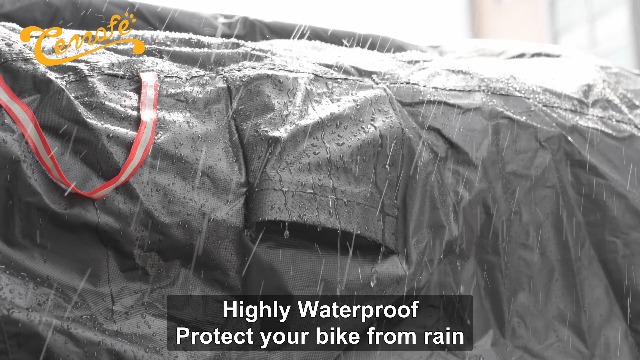 Housse CEMOFE Pour Vélo Cargo – Imperméable 420D Oxford, UV, Bandes Réfléchissantes – 270x75x100cm – Sac De Rangement Inclus