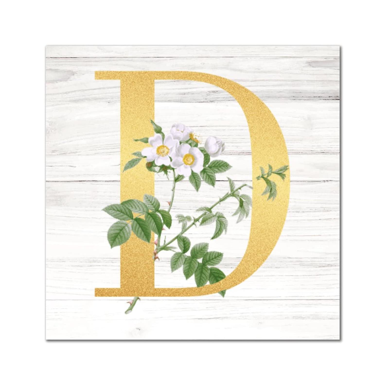 Lettre D en bois doré 40cm | Plaque murale rustique à suspendre pour déco maison