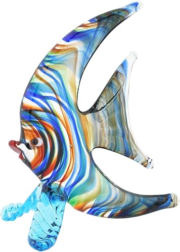 Miniatura 4 de Glass Of Venice Estatua coleccionable de pez ángel de cristal de Murano, 4 pulgadas, hecha a mano en Italia, estatua de vidrio soplado