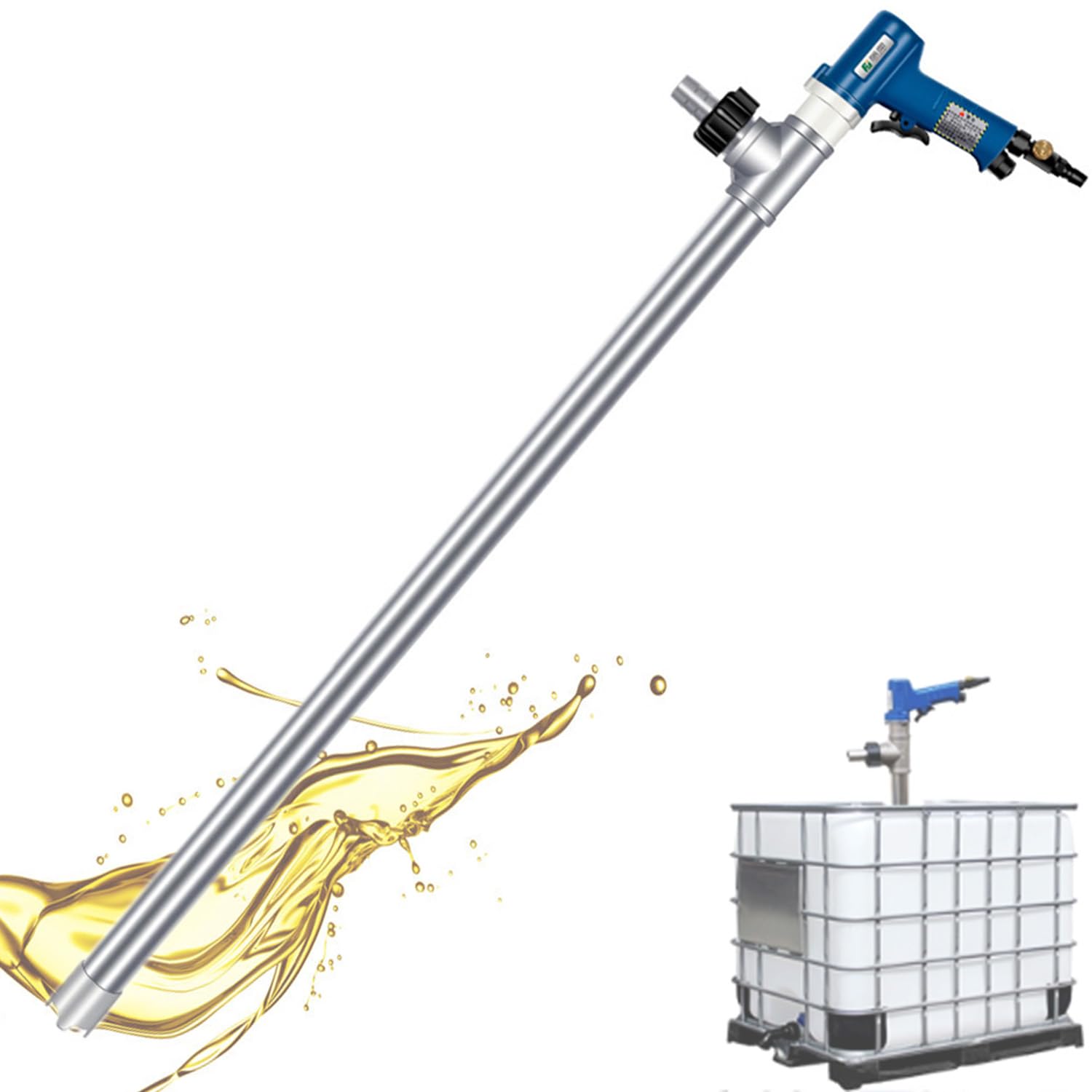 Pneumatische Ölförderpumpe, High Flow Edelstahl Fasspumpe für Diesel, Motoröl, Hydrauliköl, Industrie