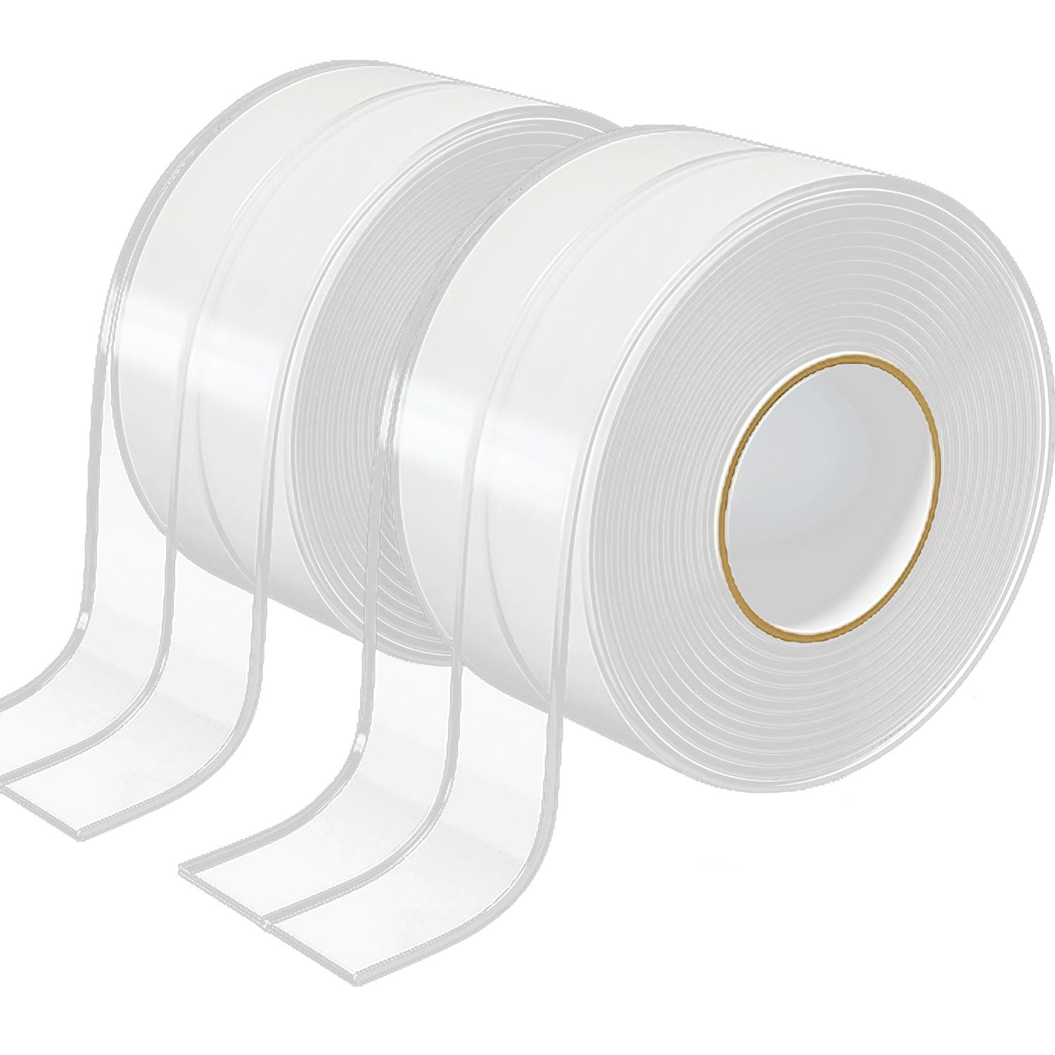 Humyu Bath Sealant Strip Self Adhesive Clear, Bath Edge Sealing Strip Waterproof Caulk Strip Anti-mold 38mmx3.2m with Adhesive Aid for Bathrooms, Toilets, Kitchens and Wall Corners (2 Rolls) — image 1