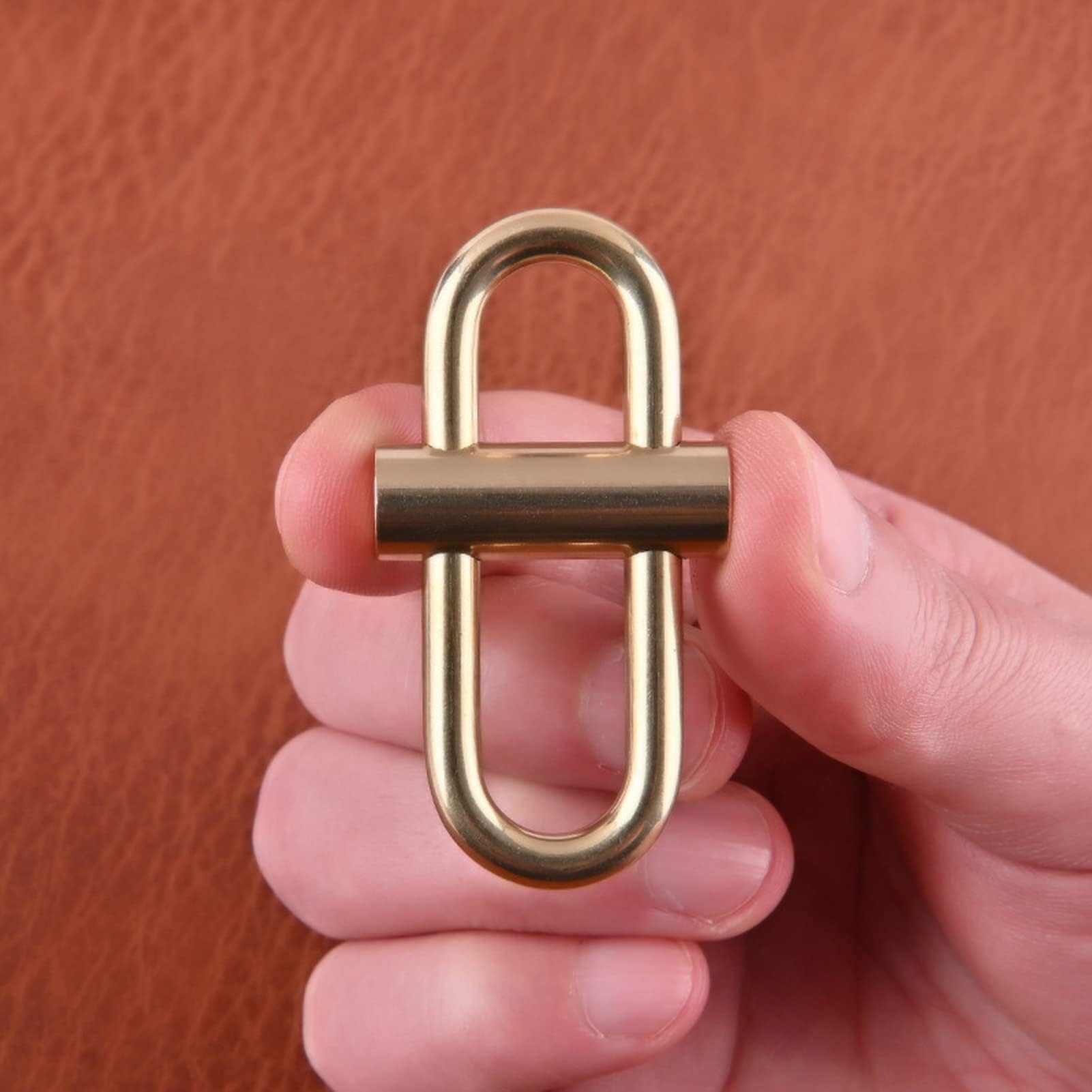 RiToEasysports Schraubverschlussclip Aus Messing, Oval – Schlüsselanhänger, Karabiner, Ca. 59 Mm