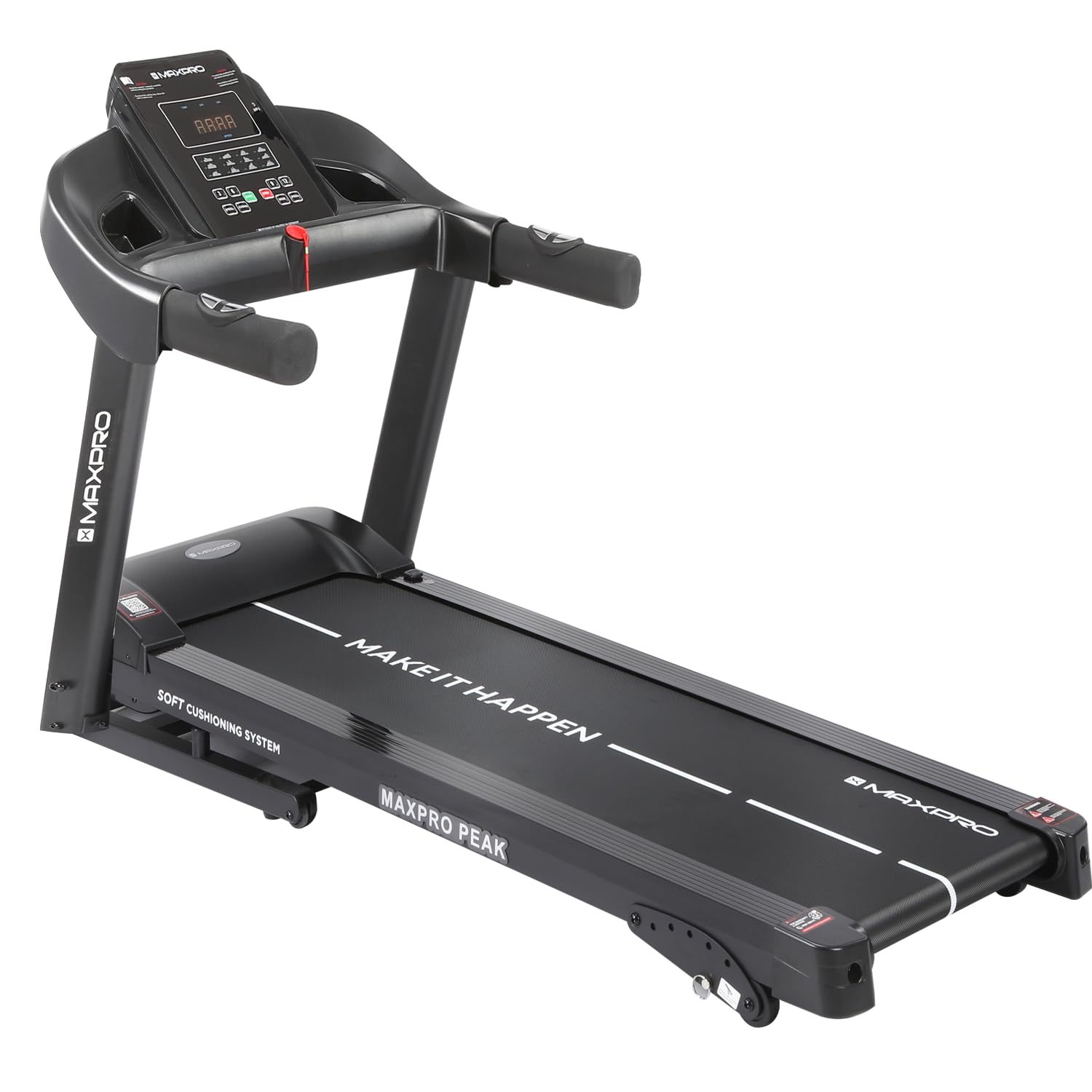 Maxpro PTM400 4 Hp Peak DC Motor Foldable Treadmill with Free Diet Plan,6 Level Incline,Max Speed 14Km/Hr,LED Display,Max.User Weight 110Kgs,Home Use Cardio Treadmill with Auto Lubrication