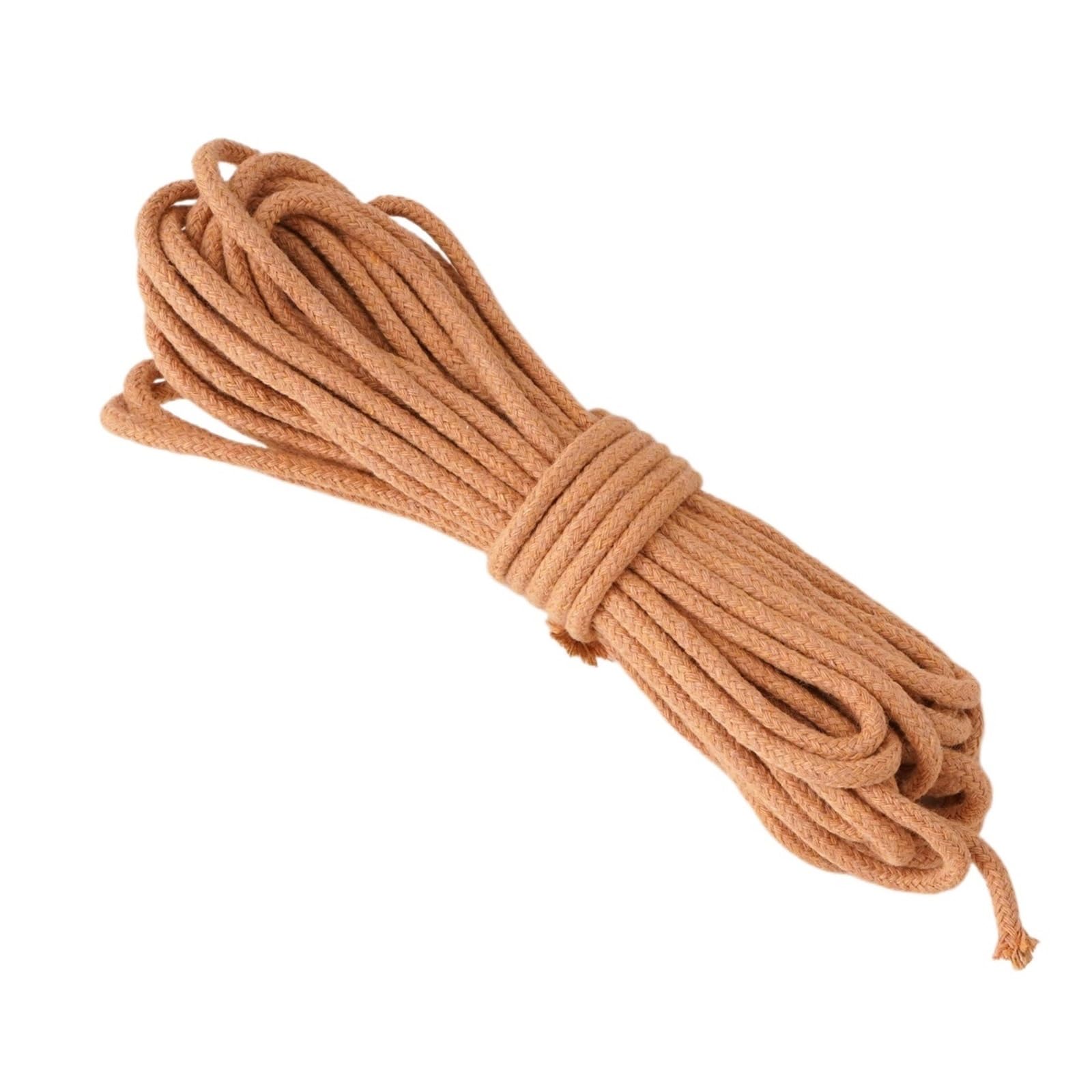 Cotton Macrame Cord 4mm 10m Core Spun Cotton Braided Rope Solid Color for DIY Tapestry Phone Bag Pendant Pet Leash Handcraft Decoration Accessories(Color18)