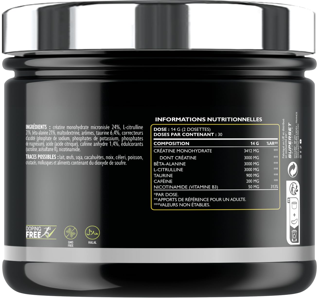 Programme Prise de Muscle Sec Confirmé - 100% Whey Proteine Advanced 2kg Chocolat - No Pump Xtreme Pina Colada - Créa Max