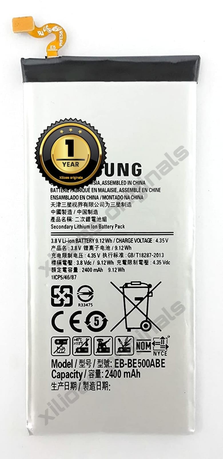 XILIOES ORIGINALS® EB-BE500ABE Battery for Samsung E5 E500 E500H E500F Battery with 1 Year Warranty** (V110)