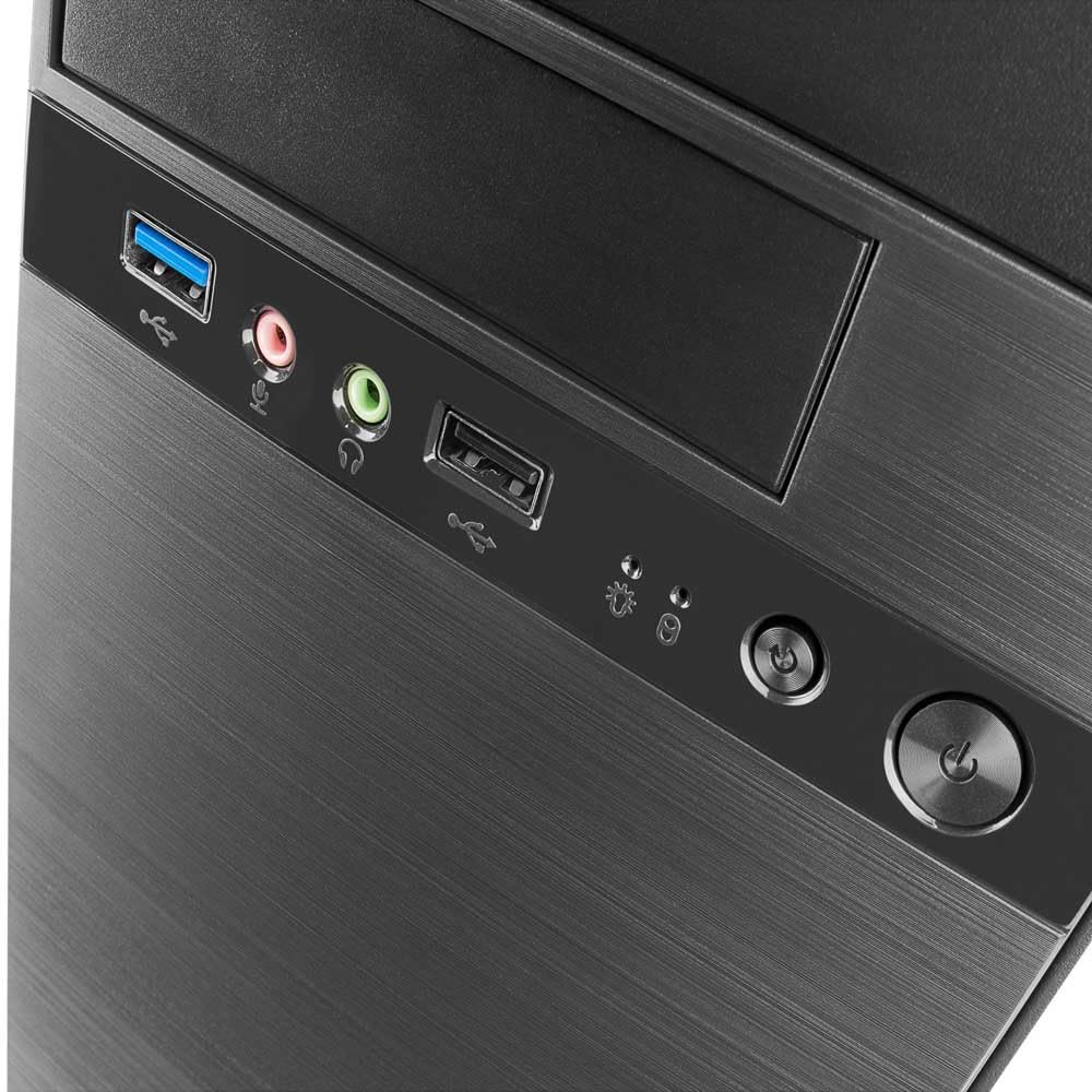 TACENS ANIMA AC4, Caja de Ordenador Minitorre MicroATX, Soporte de Ventilación, USB 3.0, Acabado Aluminio Pulido, Negro