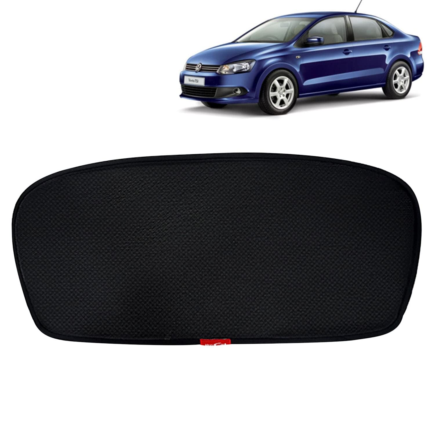 KINGSWAY® Vento Car Sun Shade Rear Windshield Non Magnetic Fix Type Curtain for 2010 to 2017 Model, Compatible with Volkswagen Vento Only, Car Dicky Sunshade, Black, 1 Piece