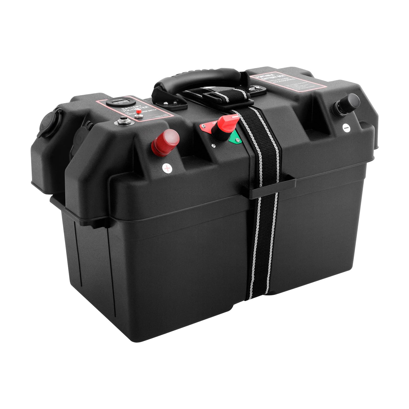Alloggiamento della Batteria per Motore della Barca, Doppia Porta USB Alloggiamento della Batteria, Elettrico Cassa Della Batteria Multifunzione Indicatore Batteria Integrato