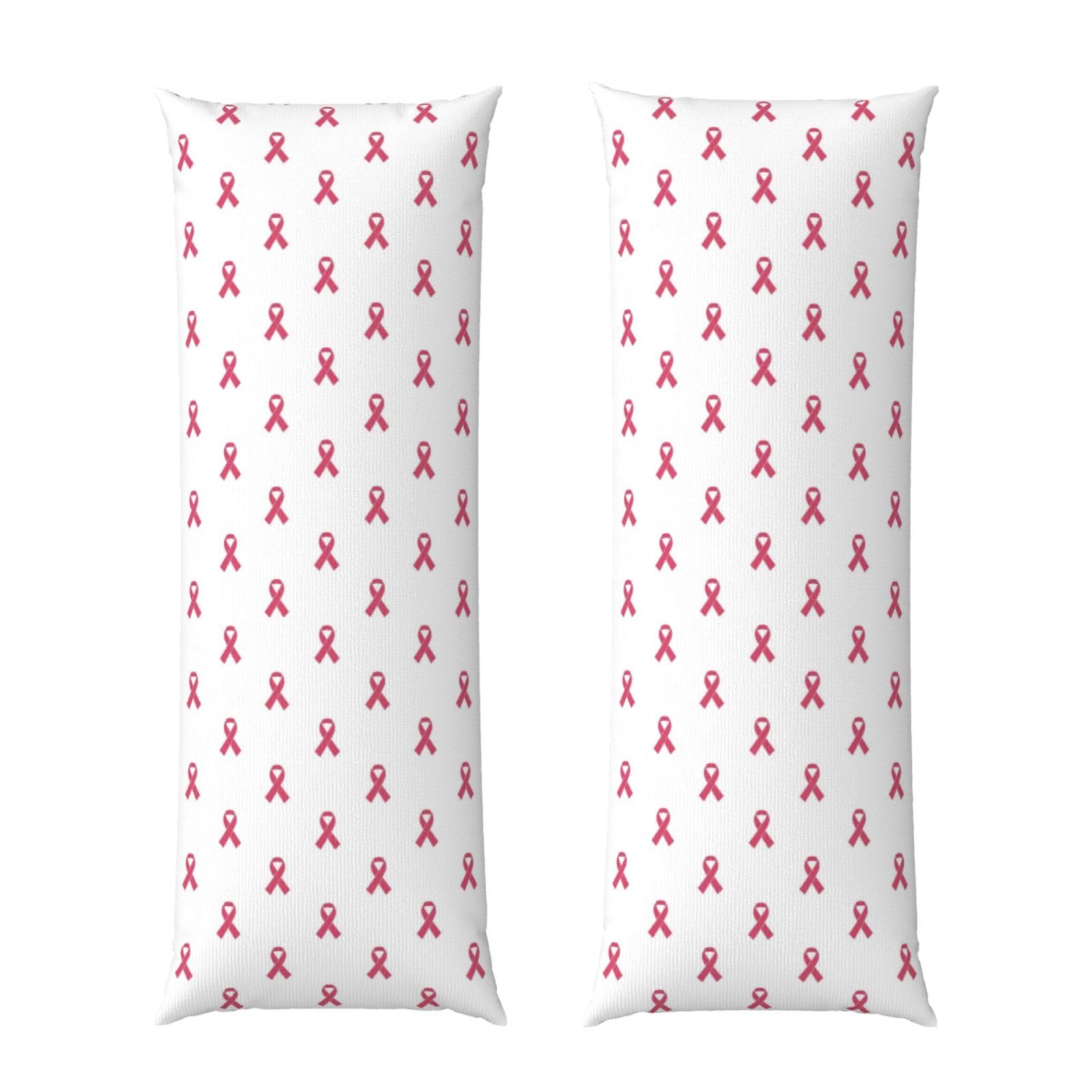 Body Pillowcase 20x60 Inch, Pink Breast Cancer Ribbon, Luxury Soft Pillow Cover with Zipper, Breathable Microfiber Fabric, for Men Women Bedroom Couch