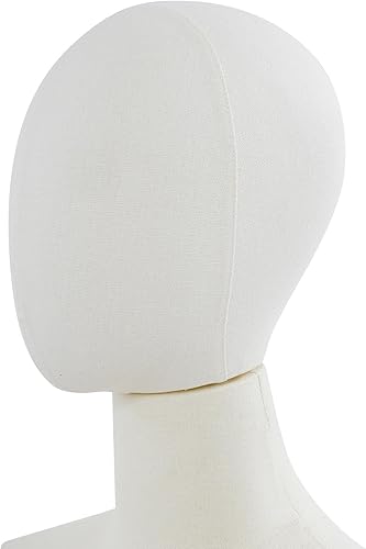 Miniatura 7 de BFDIEEM Vestido de maniquí femenino con forma de torso con cabeza desmontable, cuerpo de maniquí de exhibición, manos de madera y soporte de altura