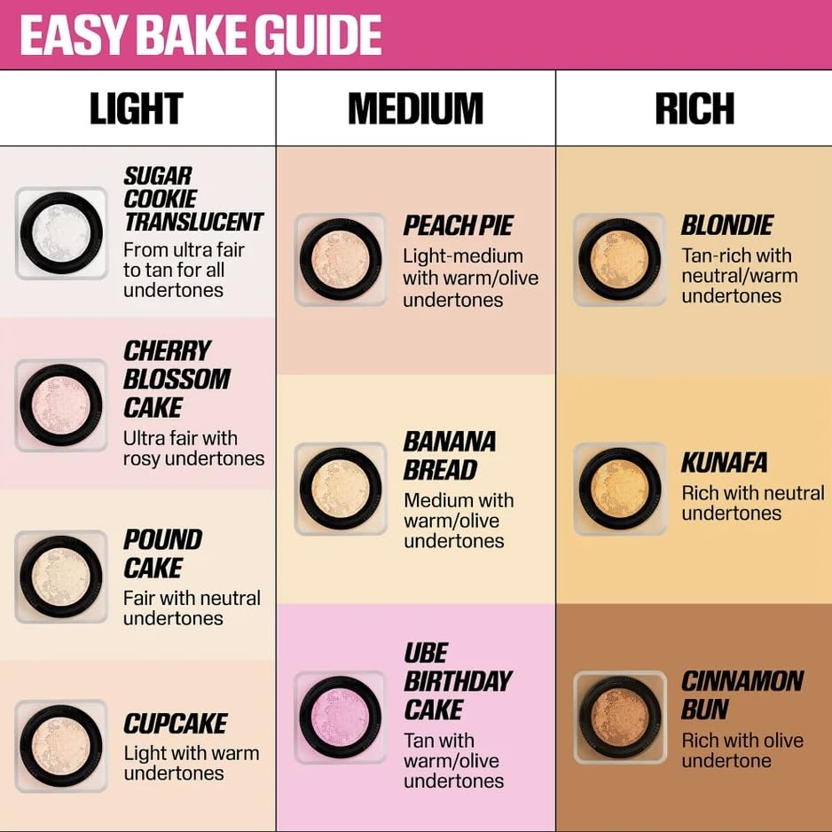 HUDA BEAUTY Original | EASY BAKE | Loose Baking & Setting Powder | Polvos sueltos que fijan el maquillaje | 20 gramos (UBE BIRTHDAY CAKE., 20.00 g (Paquete de 1) | by BELLA