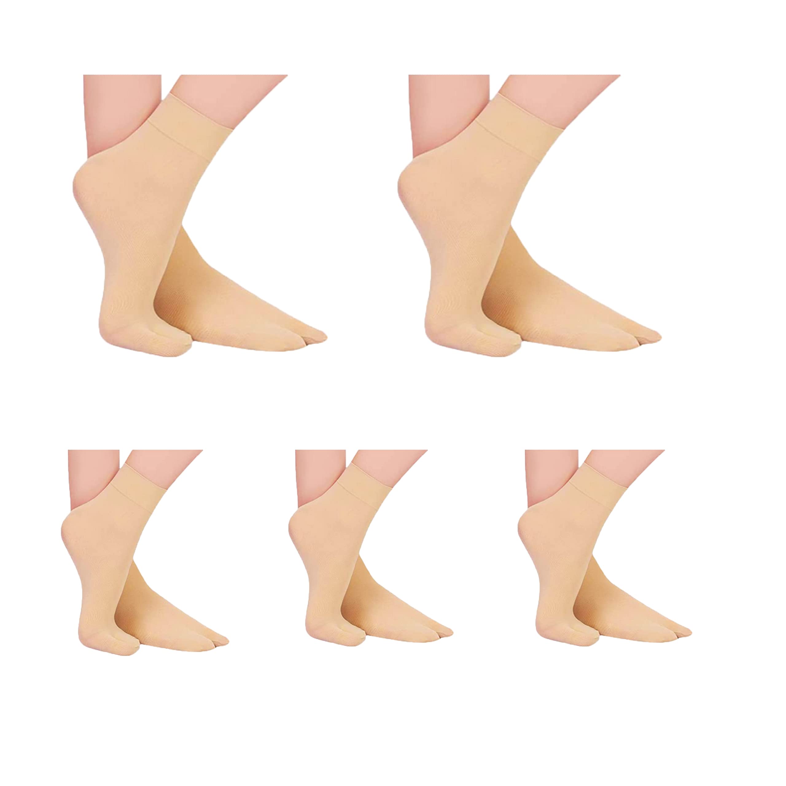 Women & Girls Ankle Length Skin Color Anti-Tan Lycra Socks For Summer’s with thumb| Skin color Thumb socks for women and Girls (Skin color/Free size)-image-30