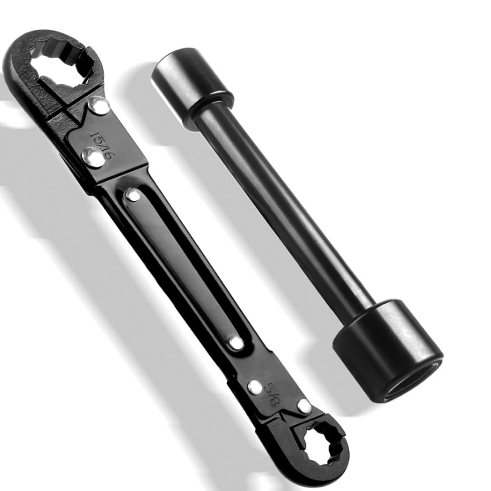 LICAEVEY Plumbing Tools Angle Stop Wrench Kit, Useful Angle Wrench Set with Angle Stop Wrench and Double Ended Pipe Wrench, Plumbers Wrench Angle Stop Wrench Set
