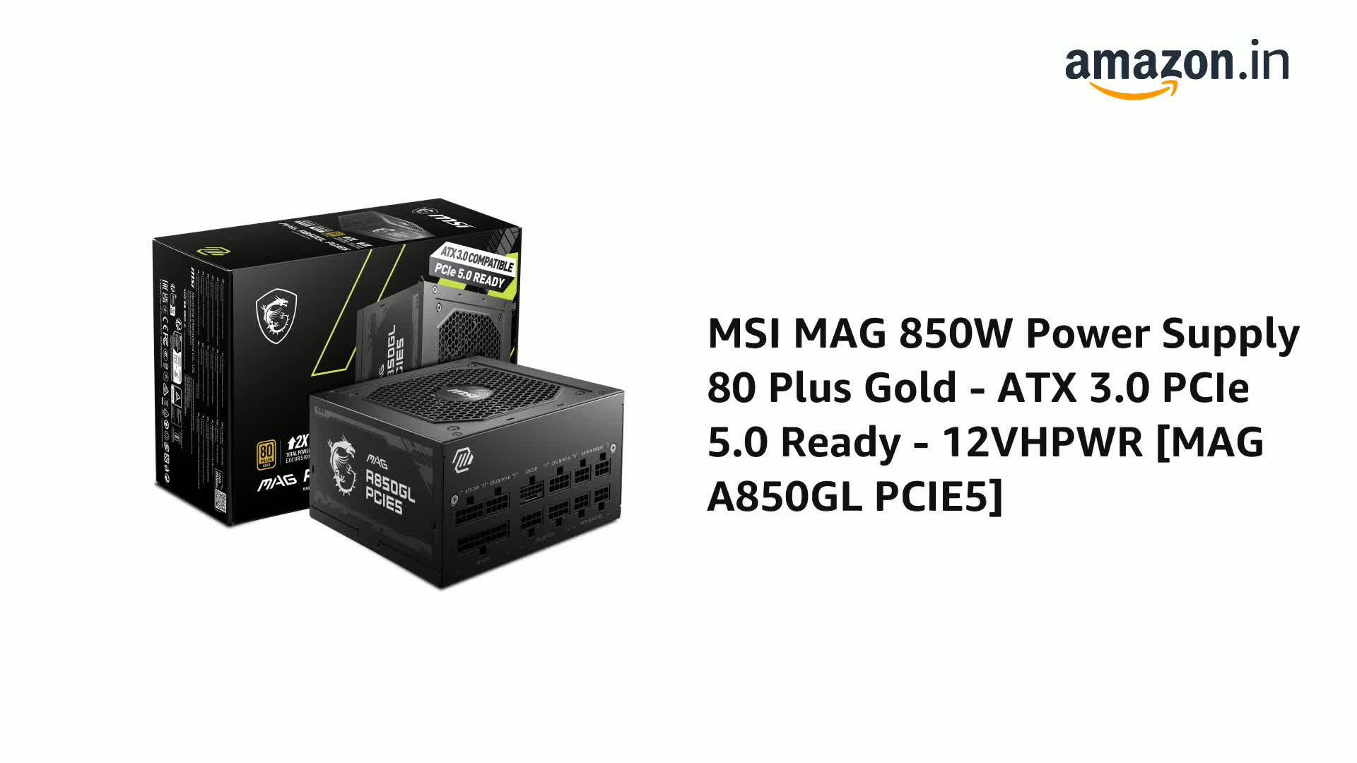 Amazon.in: Buy MSI MAG 850W Power Supply 80 Plus Gold - ATX 3.0