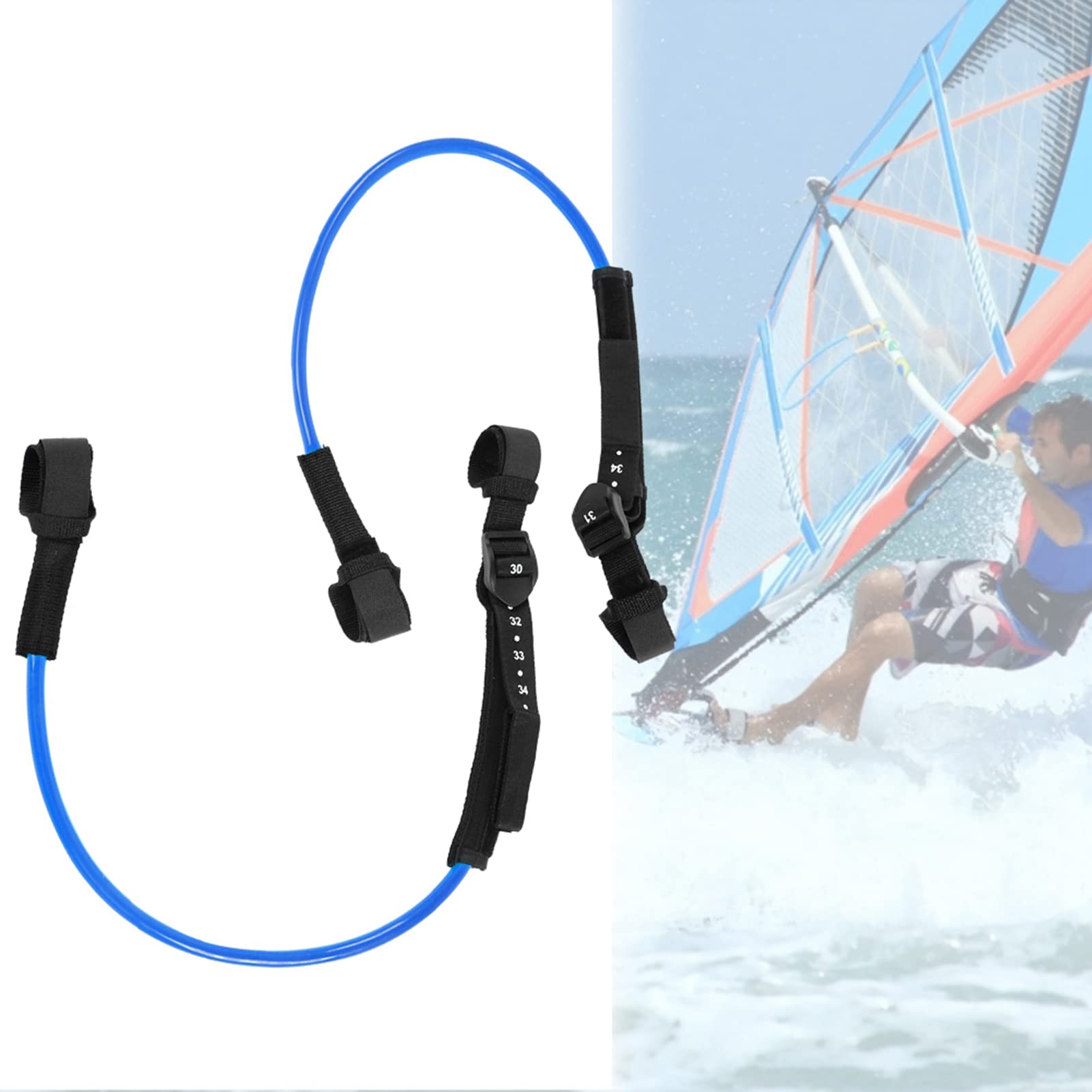 Verstellbare Schwarze Sicherheits-Windsurf-Geschirrleine für Surfer-Sicherheit, TPU-Material, 2 Stück