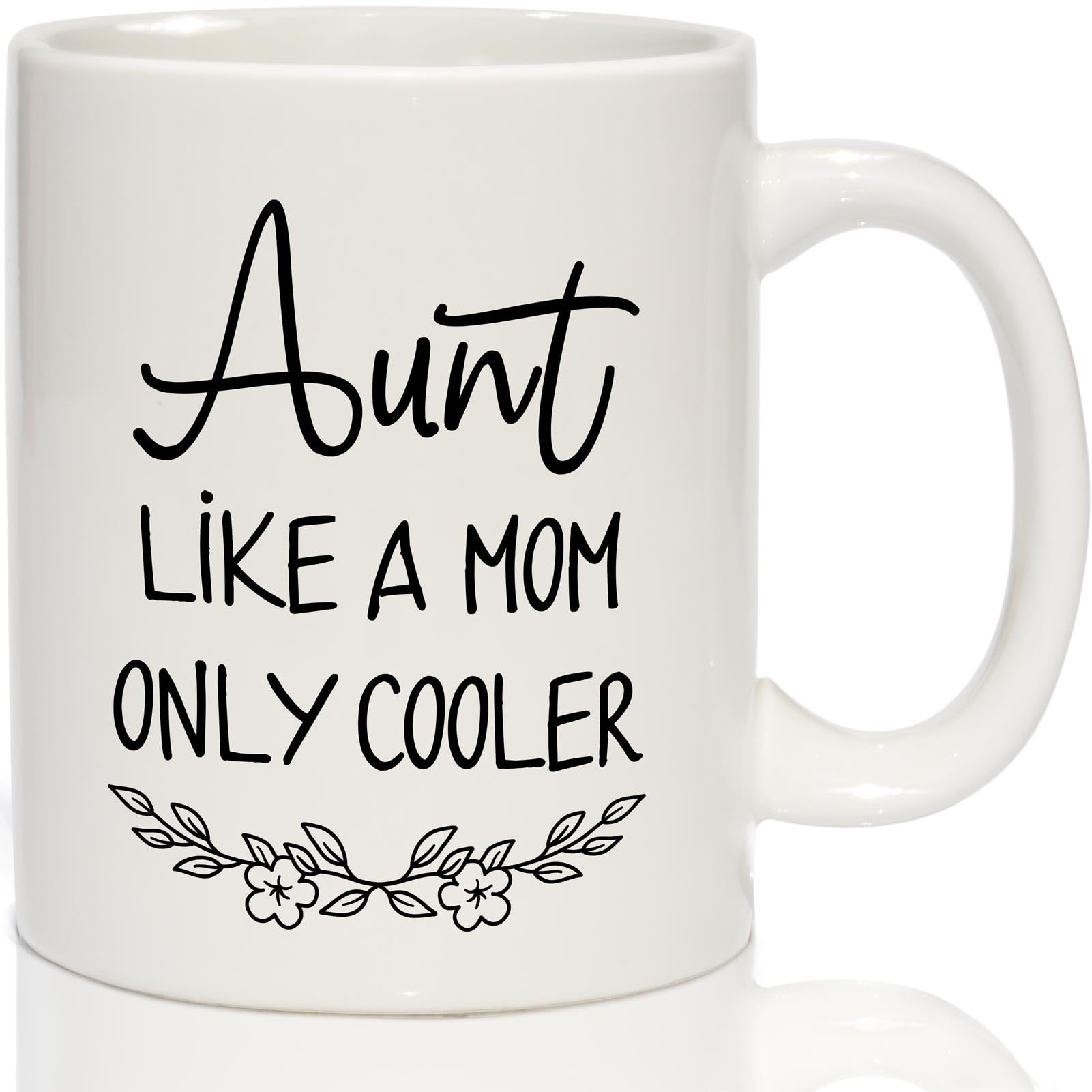 Breezy Valley Aunt Mug - Aunt Like a Mom Only Cooler - Best Aunt Ever Mug - Best Gifts for Aunt, Birthday, Mothers Day, Christmas Gifts for Aunt from Niece or Nephew
