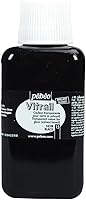 Vista 1 de Pebeo Vitrail, pintura efecto vitral, botella de 8.5 fl oz, color negro, 8.45 onzas líquidas (paquete de 1)