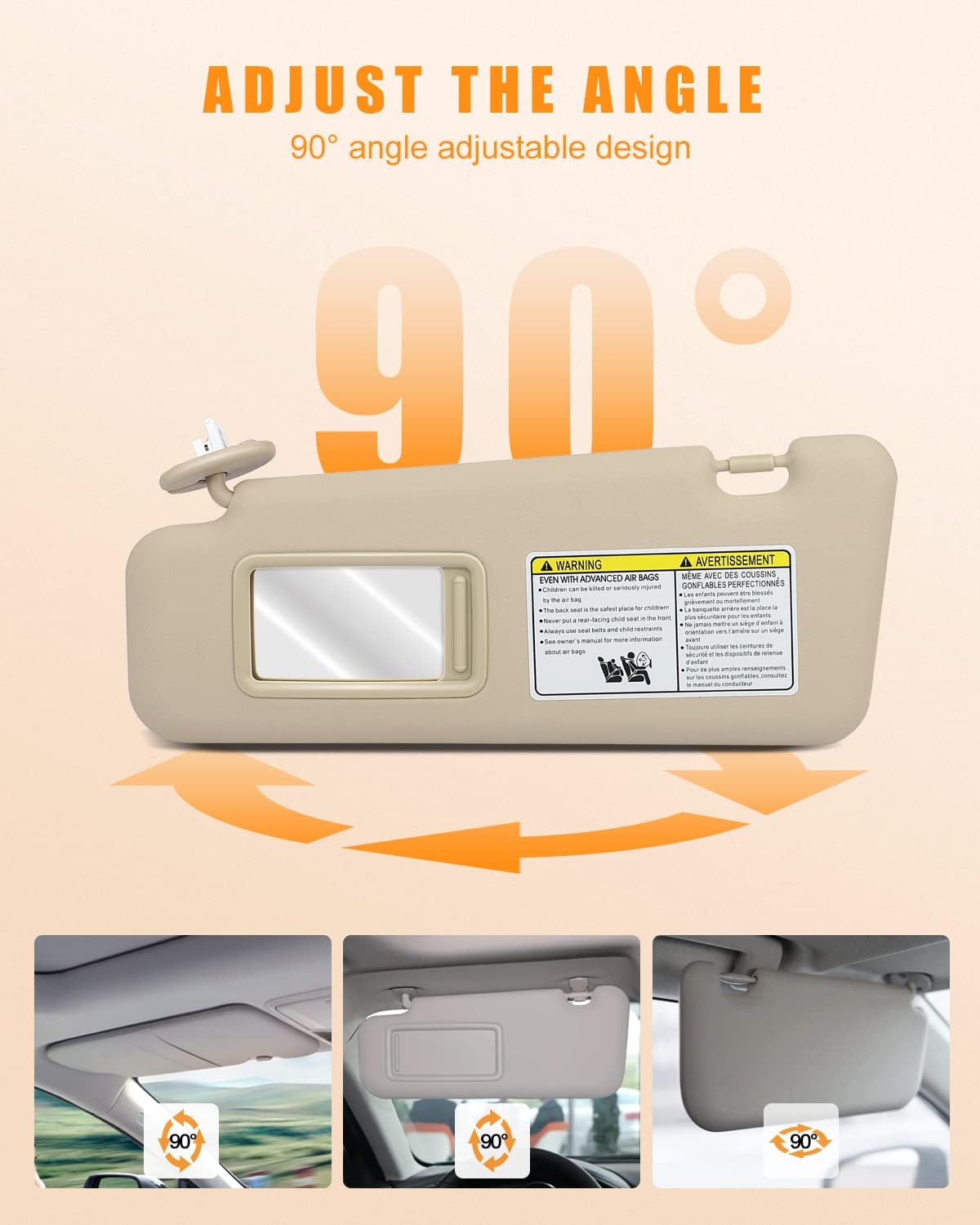 OCPTY Left & Right Sides Beige Sun Visor with Sunroof Fit for 2008 2009 2010 2011 2012 2013 for Toyota for Highlander