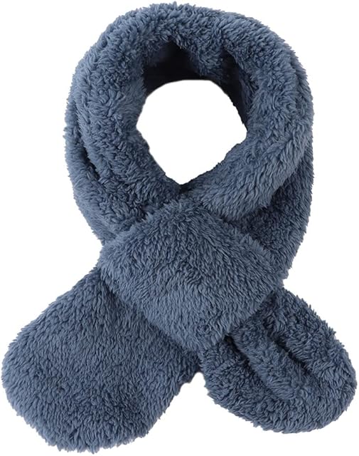 Pesaat Winter Kids Fleece Scarf Solid Baby Boys Girls Scarves Wrap Cross Collar Children Neck Warmer for Toddler 1-6Y