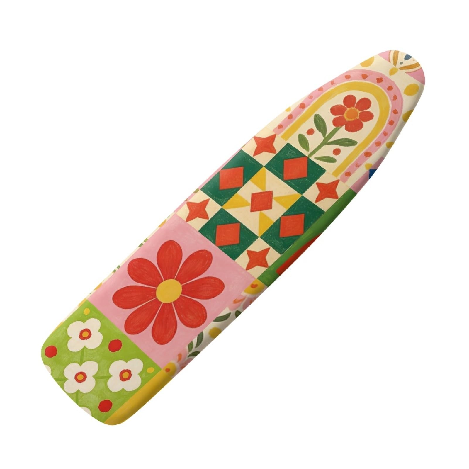 Extra large ironing board cover 140 x 45 Red Plants Thick cotton pad Ironing Board Cover Elastic washable,Resist Scorching and Staining,Heat Reflective & Vapour Permeable,Easy Fit