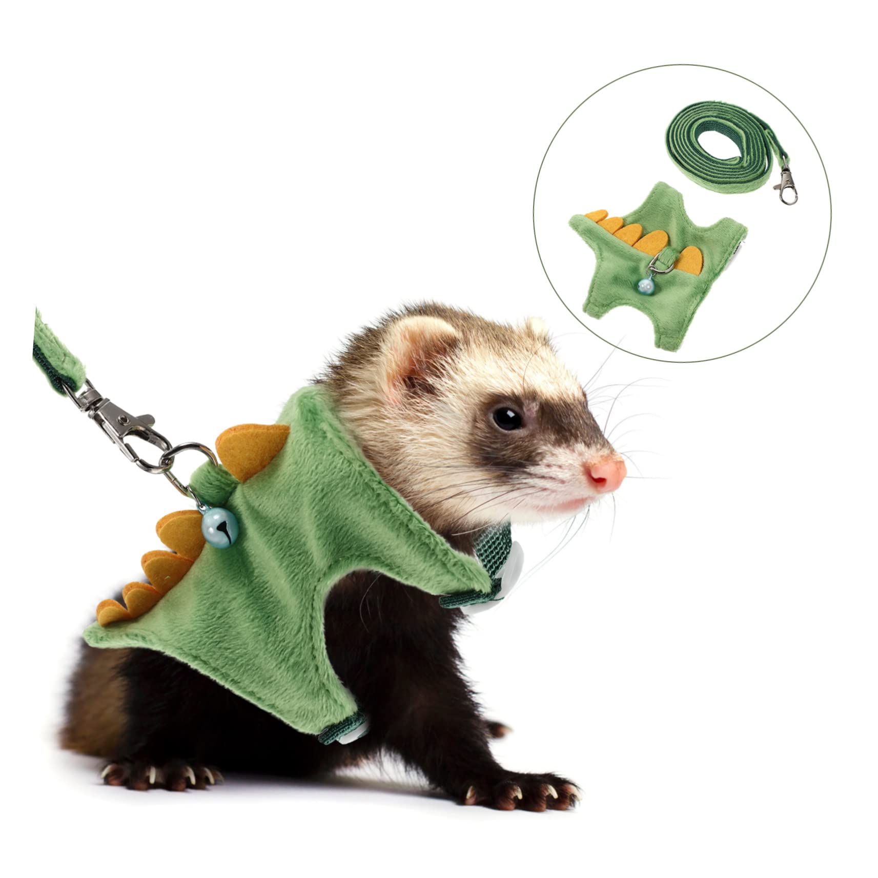 VANZACK 2pezzi Pettorina e Guinzaglio Per Furetti Design Cartoon e Leggera Guinzaglio Per Piccoli Animali Traction Rope Wear-resistant Facile Da Indossare e Comodo Da Utilizzare