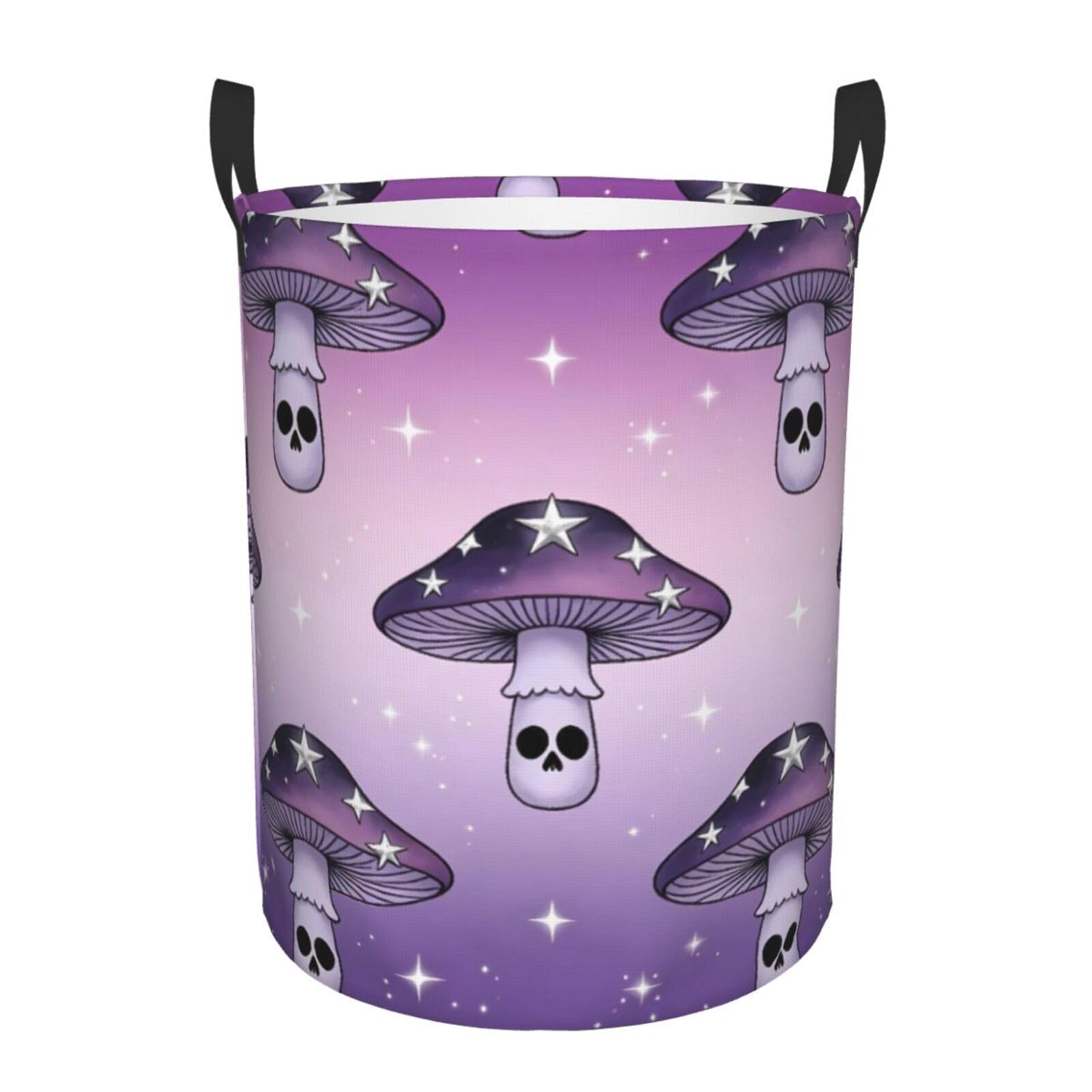 Panier à linge champignon violet grand format 50 x 40 cm avec couvercle amovible