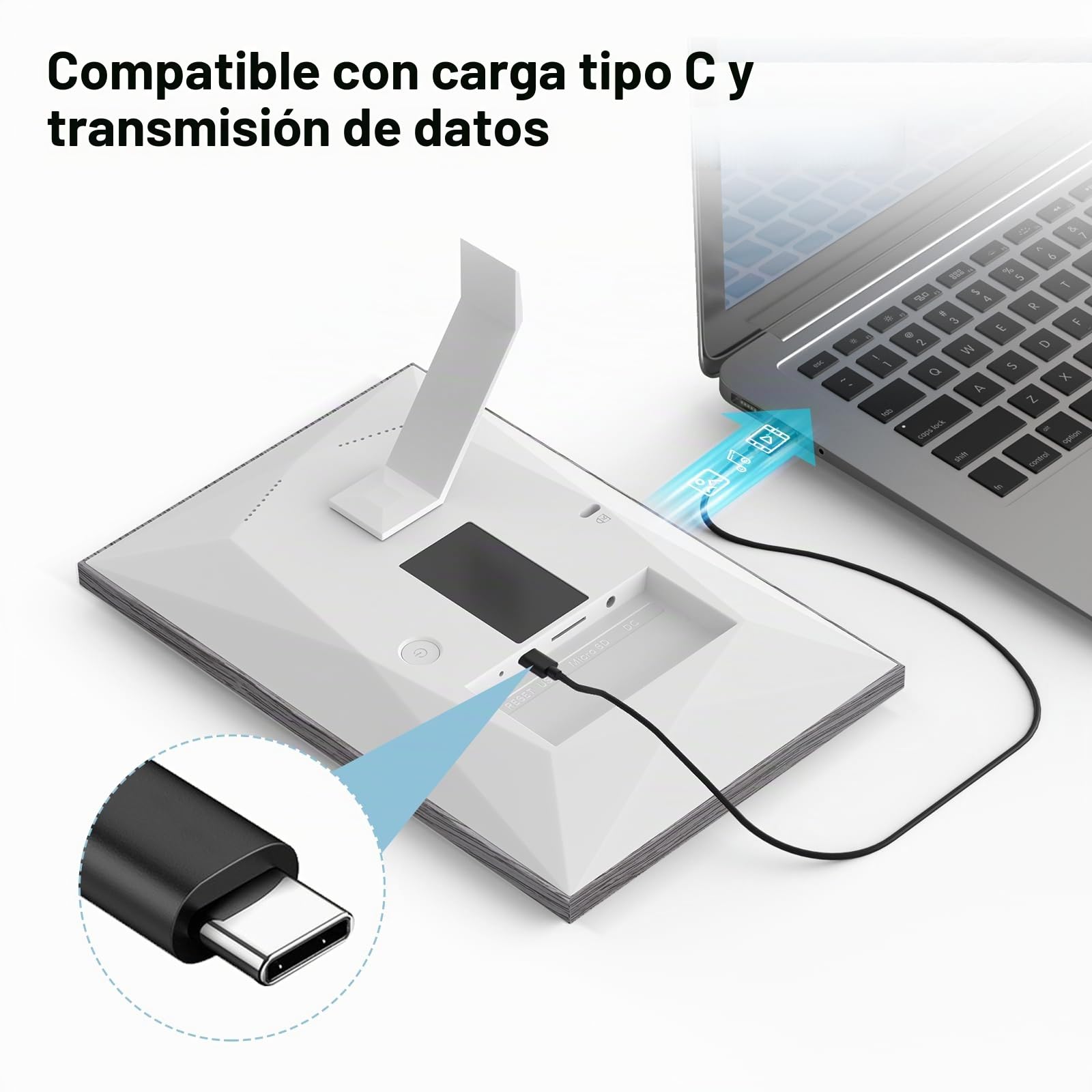 Marco Fotos Digital WiFi de 10.1 Pulgadas, Marco Digital de Fotos Visualización Táctil IPS HD, 32 GB RAM, Función de Rotación Automática, Fácil Configuración para Compartir Fotos/Vídeos via App