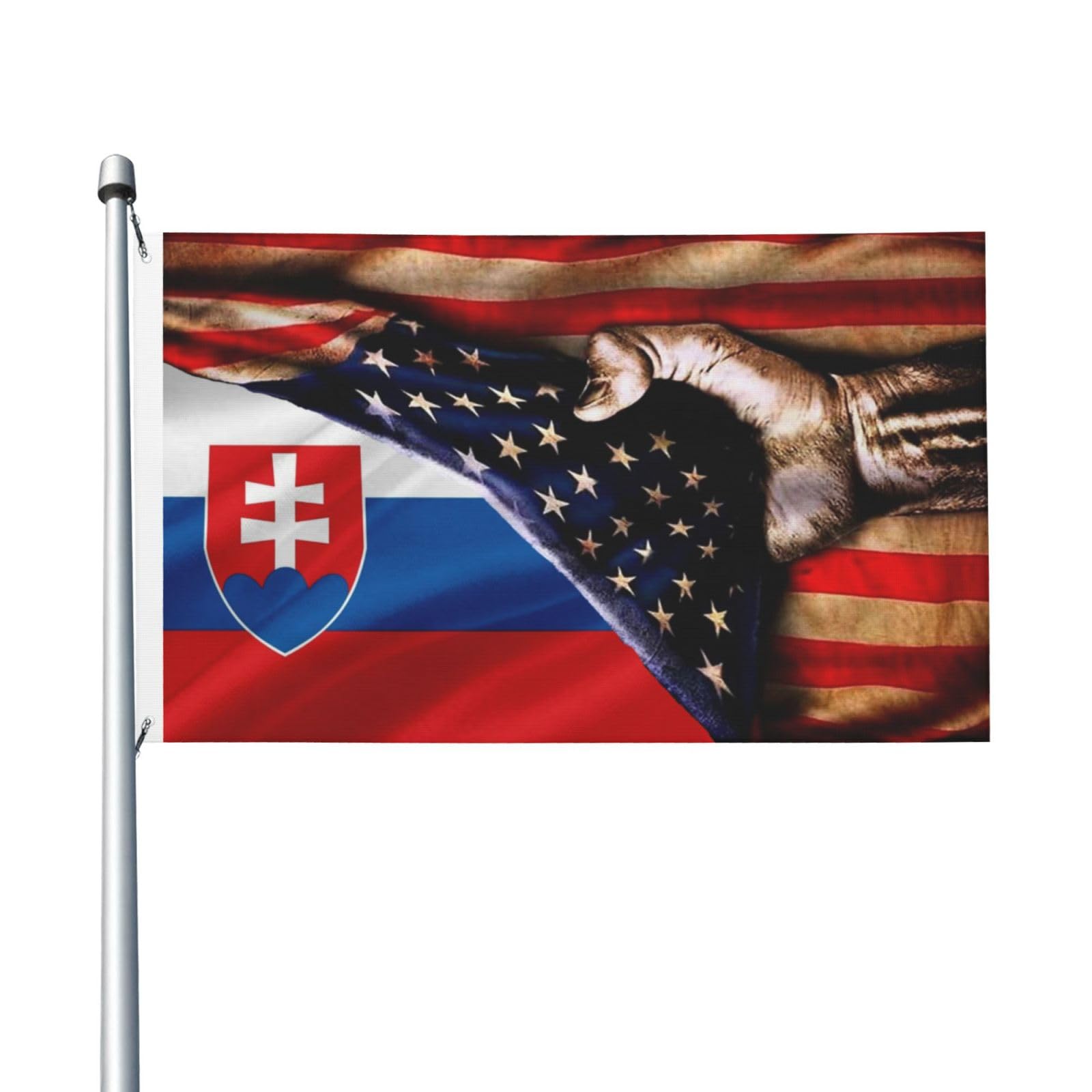 Lot De 6 Autocollants Drapeaux USA Et Slovaquie - 40mm - Marque StickersWorld - Neuf Royaume-Uni