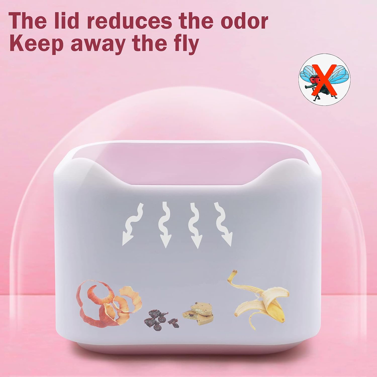 Business King Mini Desk Trash Can with Lid with Trash Bag 90pcs 2.5 L/0.7 Gallon Pink Plastic Countertop Garbage Bin with Removable Inner Tiny Waste Basket for Office Dresser Bedroom