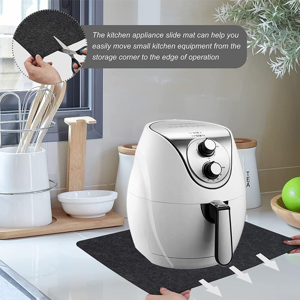2 stuks hittebestendige mat voor heteluchtfriteuse, keuken aanrecht beschermer mat, antislip apparaat verplaatsen, mat keukenapparaat schuifregelaars functie