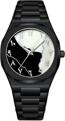 Gosasa Fashion Mens Quartz Watch with Middle Eastern Arabic Numeral Dial Design Stylish Stainless Steel Waterproof Business Casual Wristwatch Gosasa Fashion Men