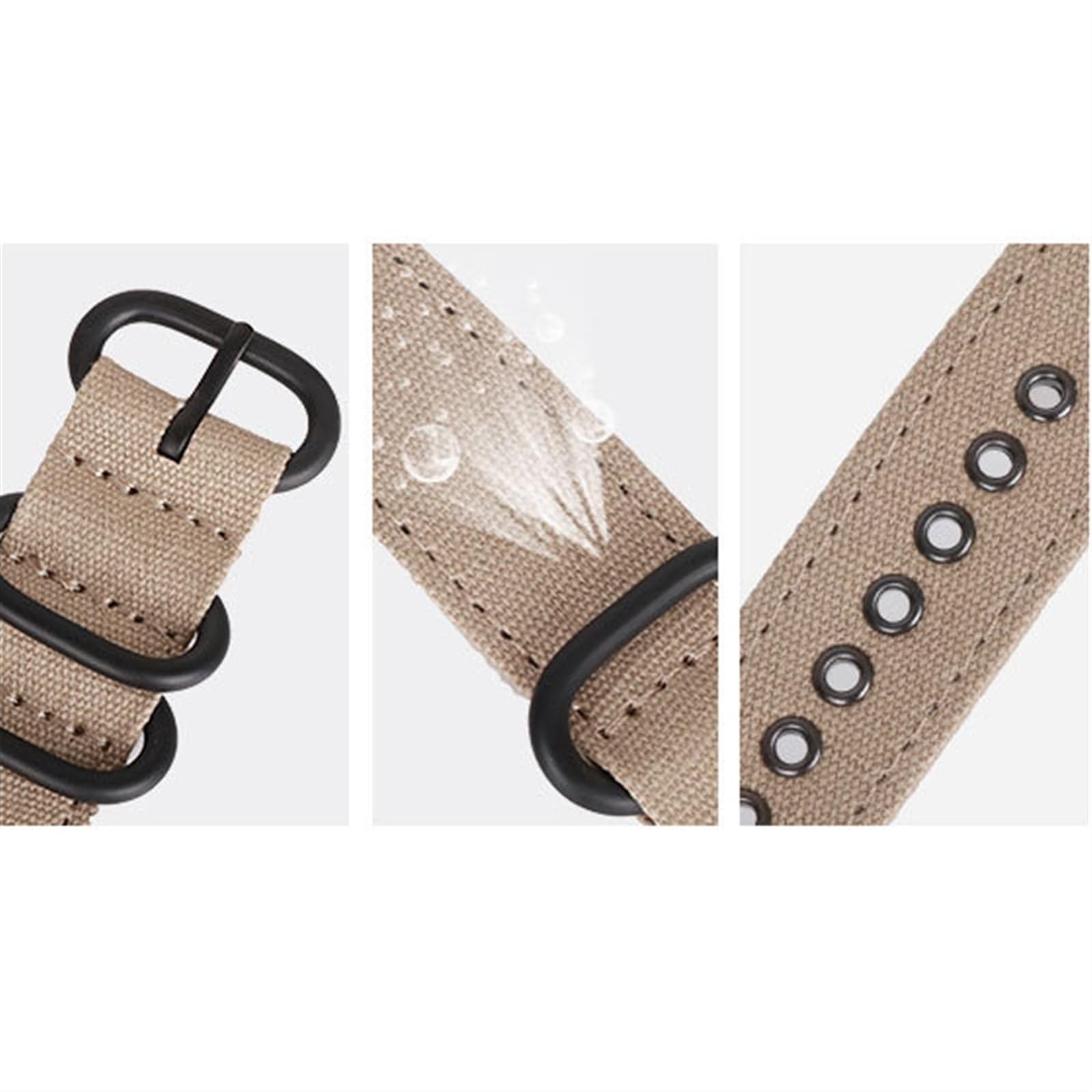 HABITZ Bracelet en nylon boucle anneau 18 mm 20 mm 22 mm 24 mm tissu en toile souple bracelet for dégagement rapide compatible for Samsung compatible for la montre intelligente Huawei (Color : Black