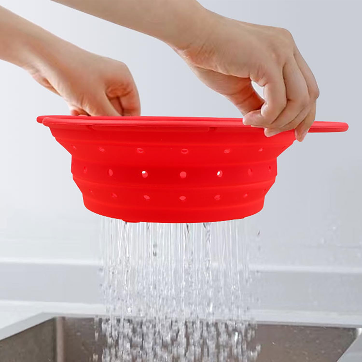 Cestello Di Scarico In 2 Pezzi, Cestello Di Scarico In Silicone, Cestello Di Scarico Pieghevole, Cestello Di Scarico Per Frutta E Verdura, Strumenti Per Lavare La Cucina, Forniture Da Cucina