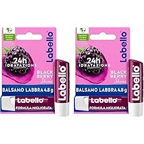 Labello Blackberry Shine Burrocacao Labbra 4.8 g, Balsamo Labbra Colorato All’Aroma Di More, Lip Balm Idratante 24H Con Ingredienti Naturali E Pigmenti Colorati (Confezione da 2)