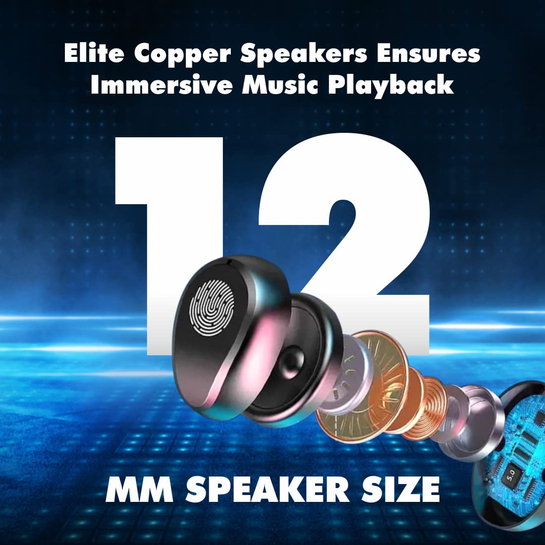 Matlek Bluetooth Earbuds Deep Bass 15 Hours Battery Enc Sweat