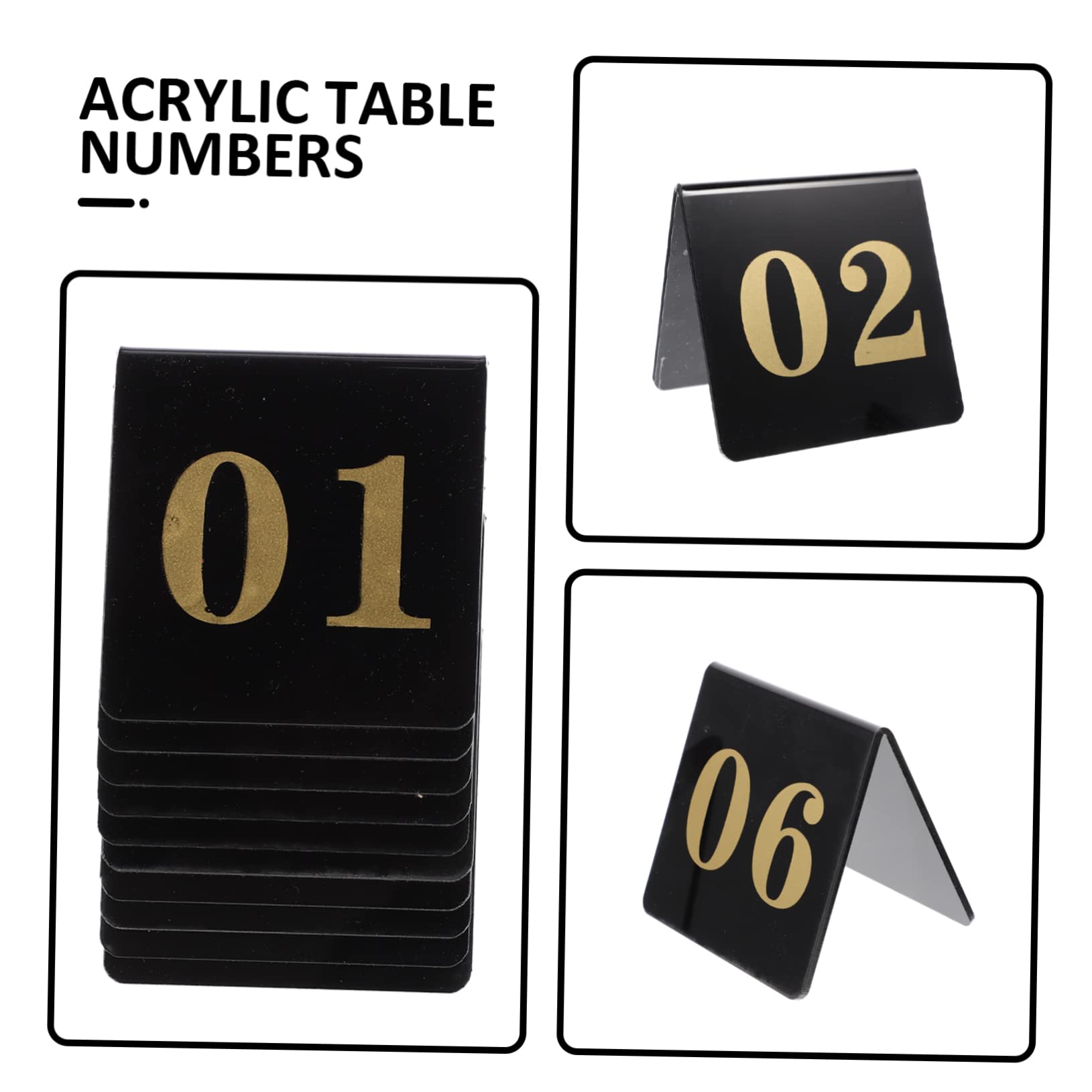 ULTECHNOVO Tischnummern und Leicht zu Reinigendem Material mit Doppelseitigem Druck 10 Stück aus Acryl Tischzelte für Hochzeitsbankette und Festliche Veranstaltungen