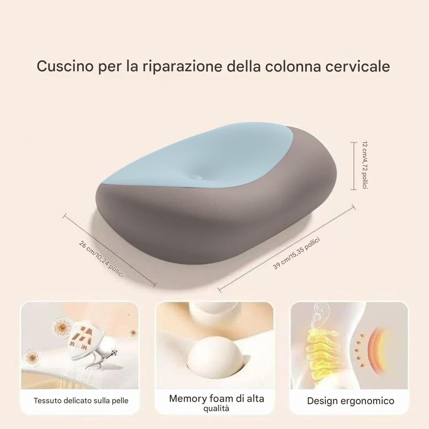 Generico Cuscino Ergonomico Traspirante Ortopedico Morbido