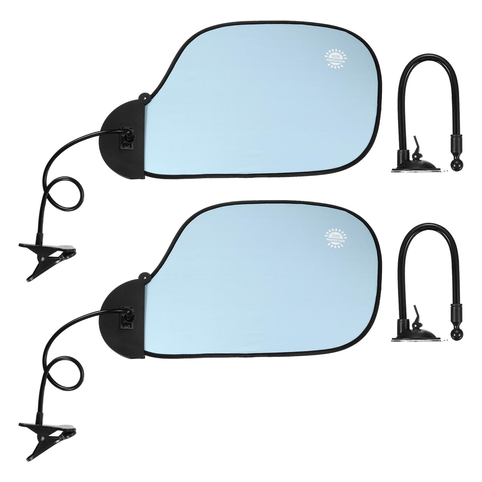 PATIKIL 2Pcs Desk Shade, 22.8" Adjustable Cubicle Shade with Suction Cup and Clip Portable Foldable Cubicle Light Shield for Block Overhead Light Privacy Glare Reduction, Blue